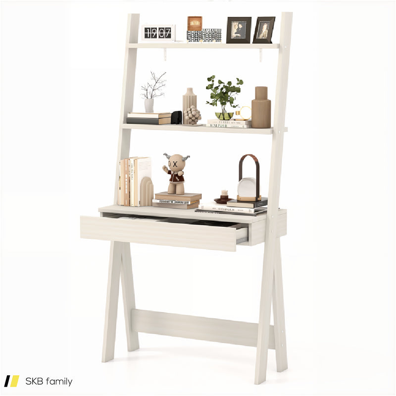 Ladder Shelf Desk With Countertop Drawer And Anti-Toppling Device 240515-229145