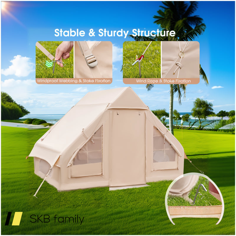 Inflatable Camping Tent 2/4/6 People Glamping Tent For Family Camping With Pump 240515-229147