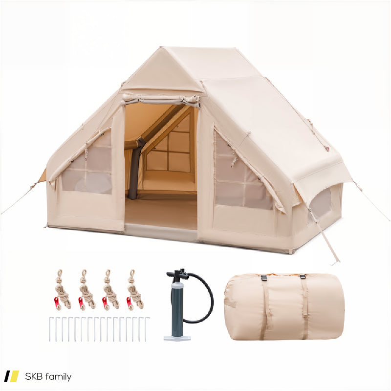 Inflatable Camping Tent 2/4/6 People Glamping Tent For Family Camping With Pump 240515-229147