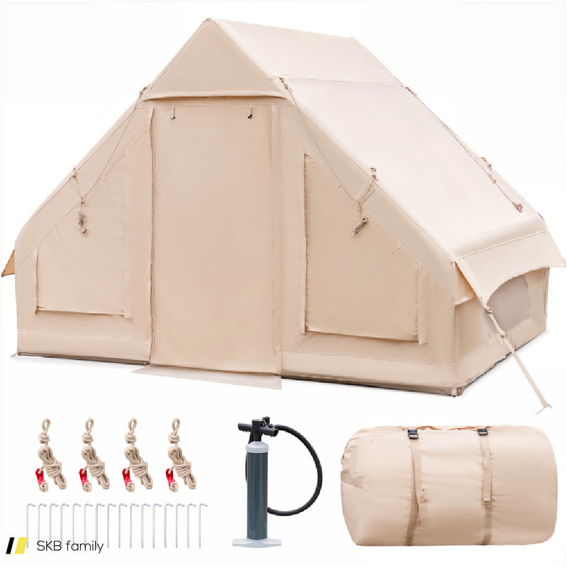 Inflatable Camping Tent 2/4/6 People Glamping Tent For Family Camping With Pump 240515-229147