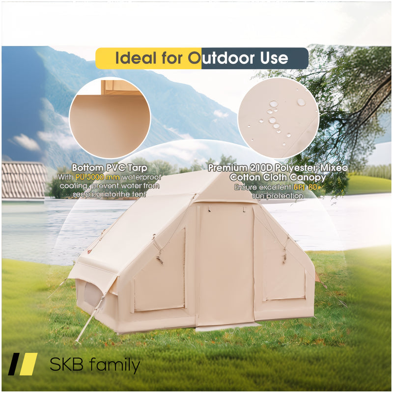 Inflatable Camping Tent 2/4/6 People Glamping Tent For Family Camping With Pump 240515-229147