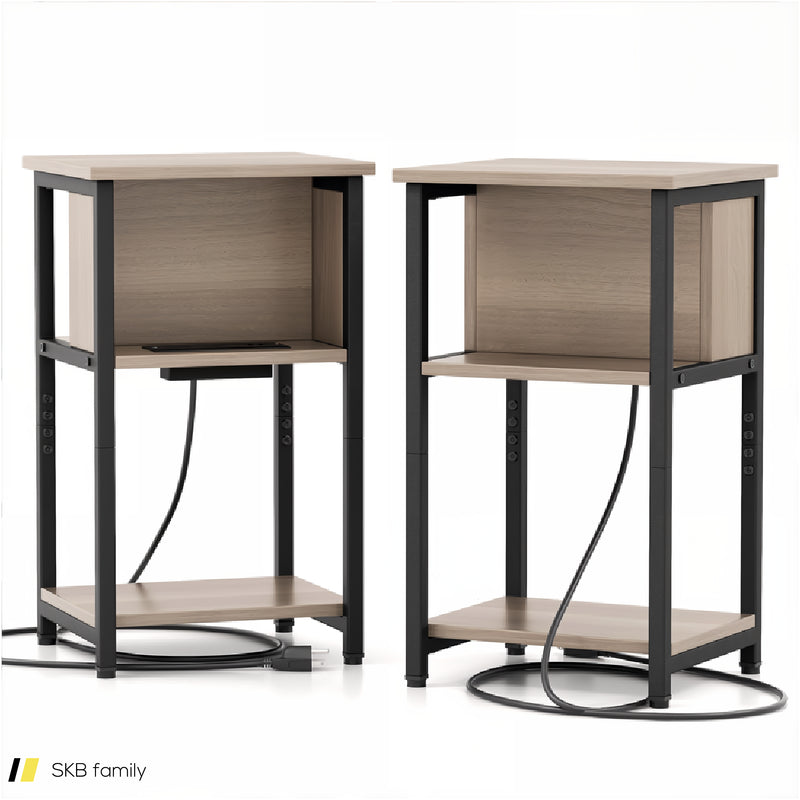 3-Tier End Table With Usb Ports & Power Outlets 240515-229153