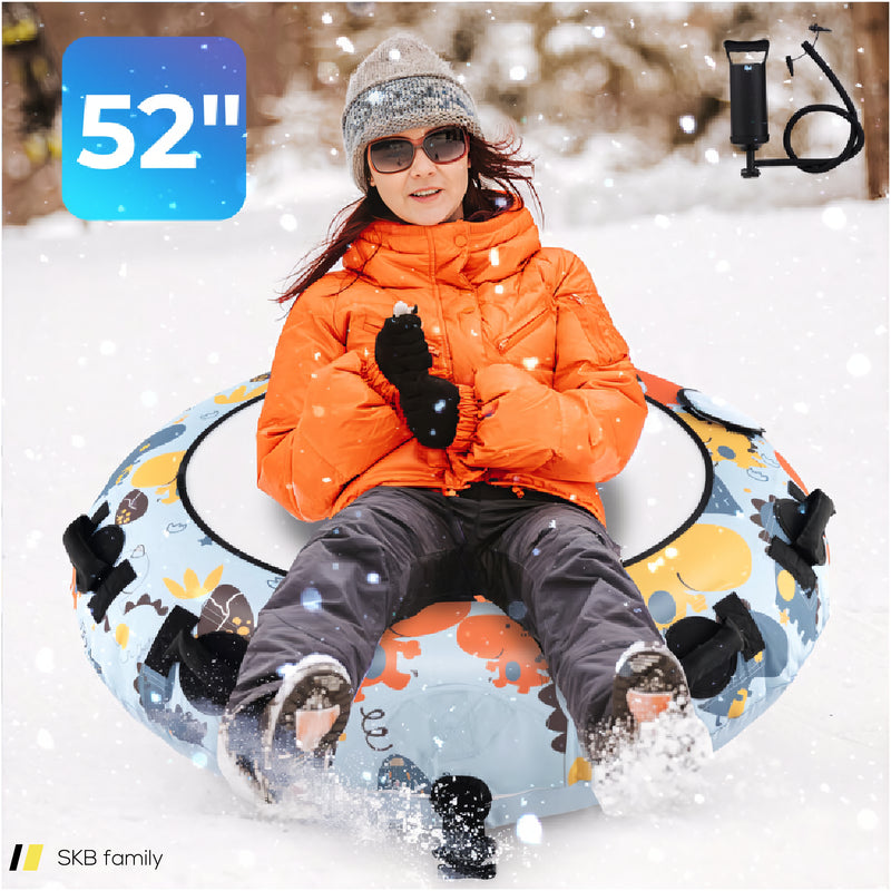 52 Inch Inflatable Snow Sled With Cold-Resistant And Heavy-Duty Material 240515-229162