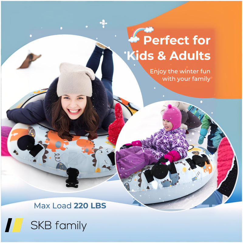 52 Inch Inflatable Snow Sled With Cold-Resistant And Heavy-Duty Material 240515-229162