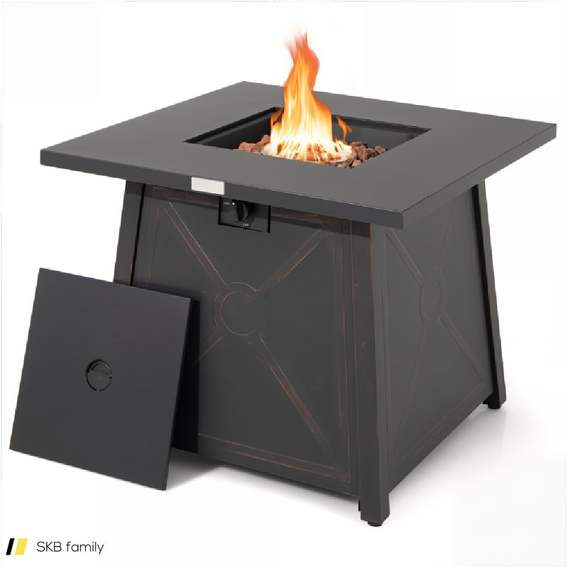 30 Inch Square Propane Gas Fire Table With Waterproof Cover 240515-229167