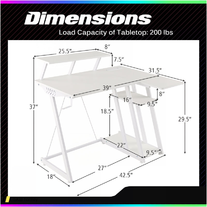 L Shaped Gaming Desk With Outlets And Usb Ports 240515-229168