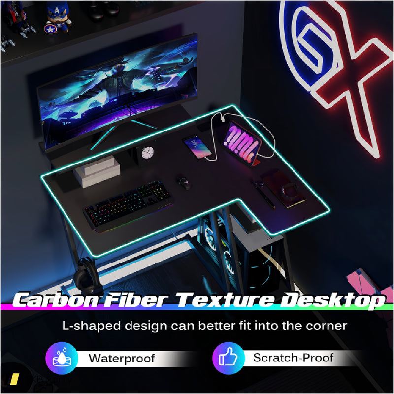 L Shaped Gaming Desk With Outlets And Usb Ports 240515-229168