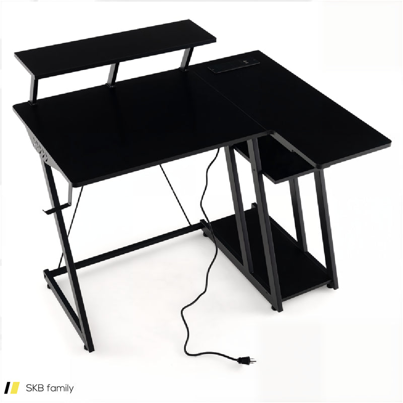 L Shaped Gaming Desk With Outlets And Usb Ports 240515-229168