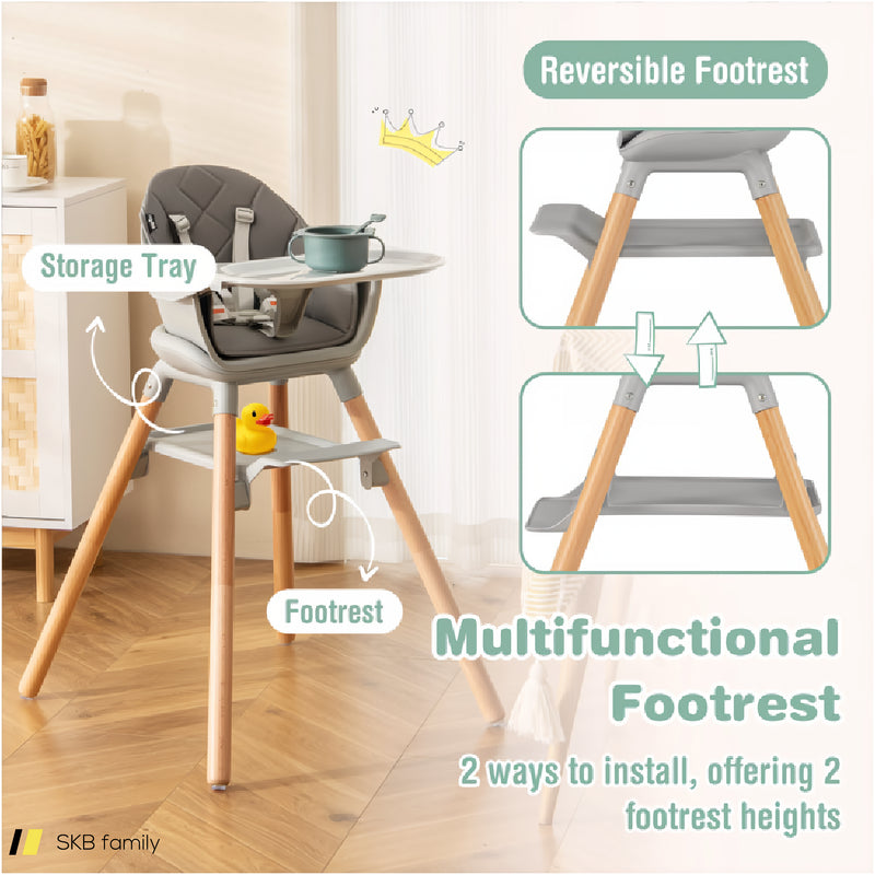 6 In 1 Convertible Highchair With Safety Harness And Removable Tray 240515-229169