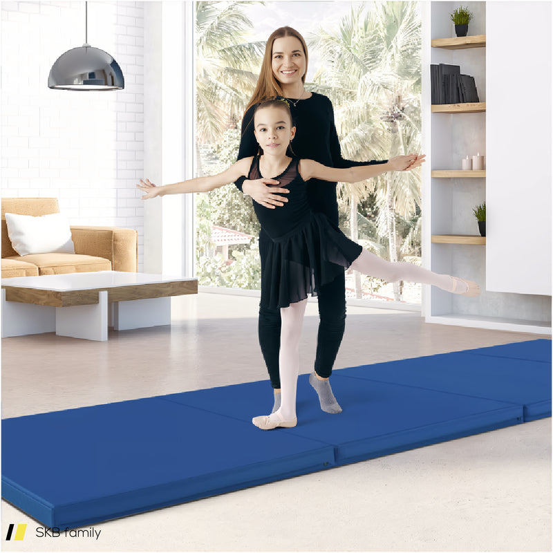 4-Panel Pu Leather Folding Exercise Mat With Carrying Handles 240515-229174