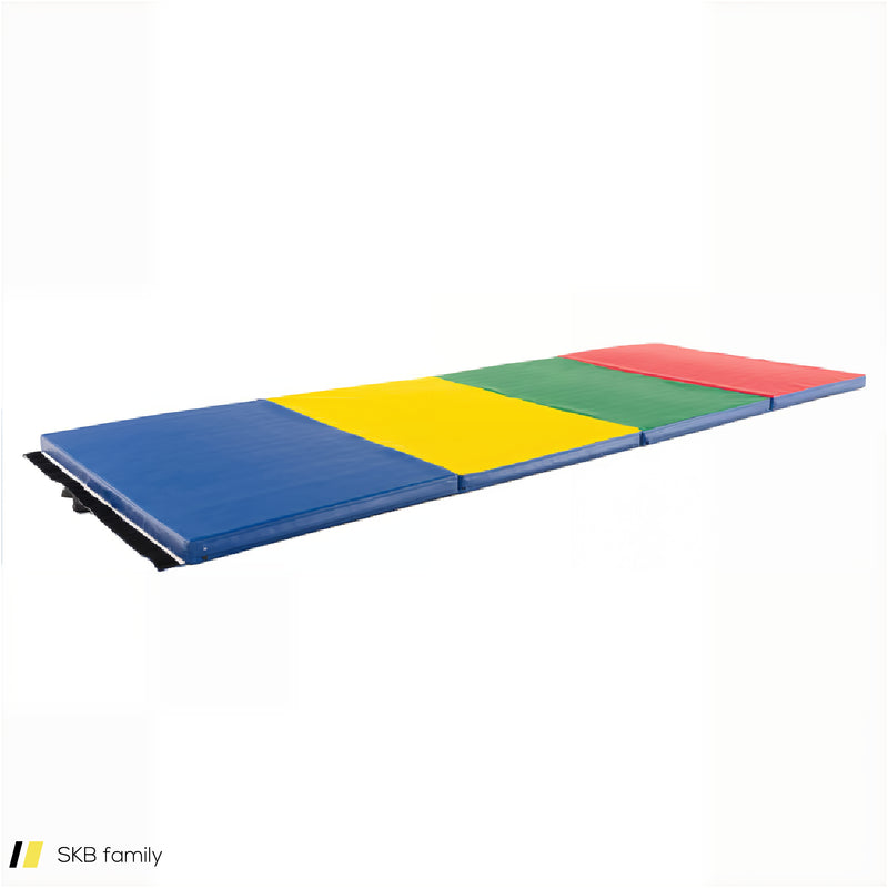 4-Panel Pu Leather Folding Exercise Mat With Carrying Handles 240515-229174