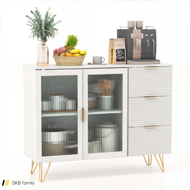 Modern Sideboard Buffet Cabinet With 2 Doors And 3 Drawers For Living Room Dining Room 240515-229178