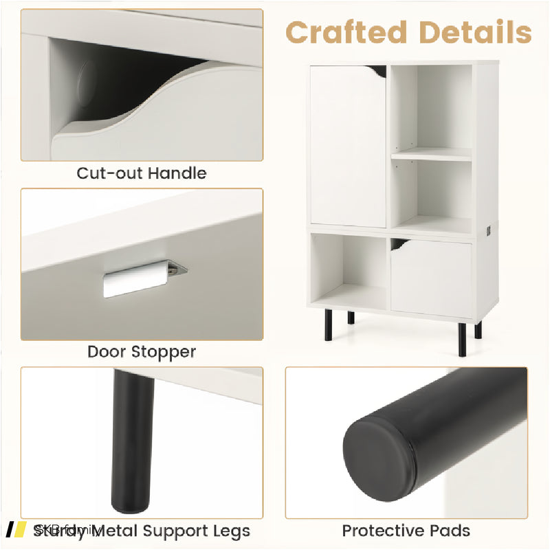 Stackable Bookcase With Adjustable Shelf And Cubes 240615-229182