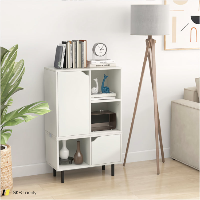 Stackable Bookcase With Adjustable Shelf And Cubes 240515-229182