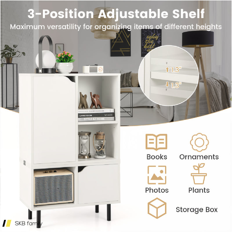 Stackable Bookcase With Adjustable Shelf And Cubes 240615-229182