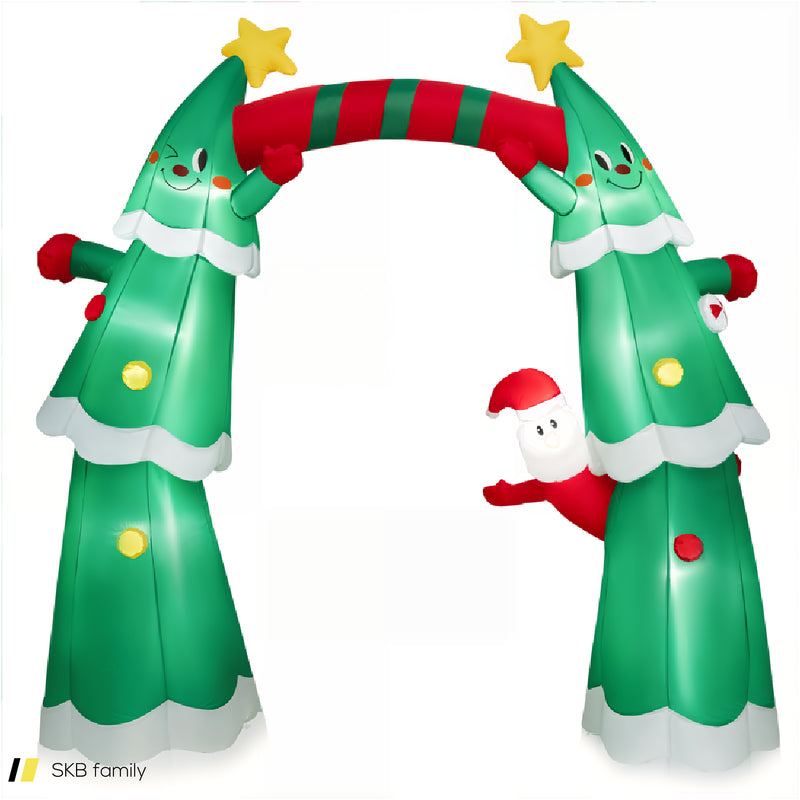 11 Feet Lighted Christmas Inflatable Archway Decoration With Santa Claus 240515-229188