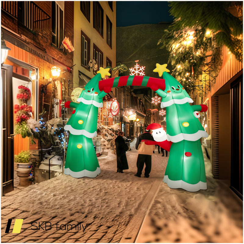 11 Feet Lighted Christmas Inflatable Archway Decoration With Santa Claus 240515-229188