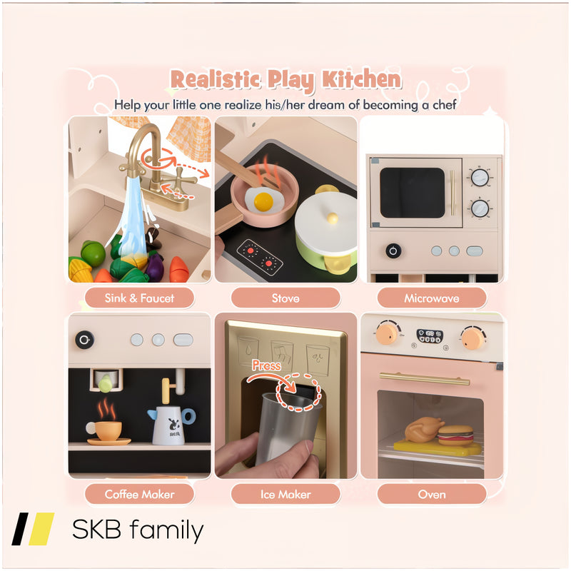 Kids Kitchen Playset With Microwave And Coffee Maker For Ages 3+ 240515-229189