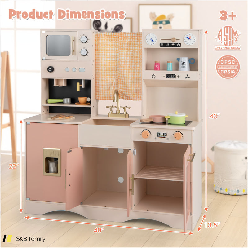 Kids Kitchen Playset With Microwave And Coffee Maker For Ages 3+ 240515-229189