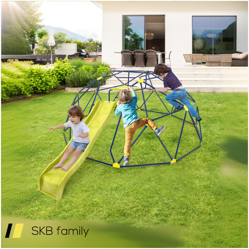 13.3 Ft Climbing Dome Geometric Dome Climber With Extended Wavy Slide And 2 Rest Platforms 240515-229193