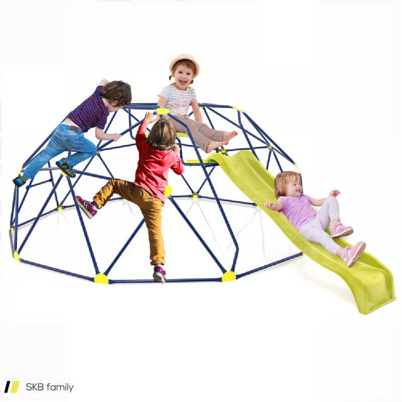 13.3 Ft Climbing Dome Geometric Dome Climber With Extended Wavy Slide And 2 Rest Platforms 240515-229193