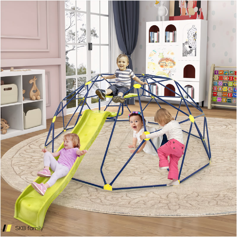 13.3 Ft Climbing Dome Geometric Dome Climber With Extended Wavy Slide And 2 Rest Platforms 240515-229193