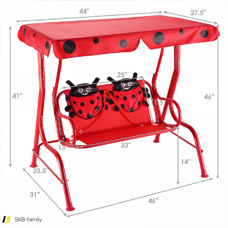 2 Person Kids Patio Swing Porch Bench With Canopy 240515-229199