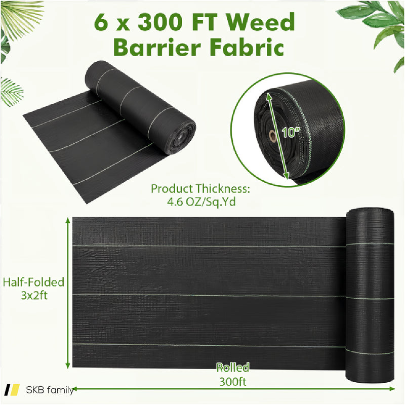 6.5 X 330/4 X 250/6 X 300 Feet Weed Barrier Landscape Fabric 240615-229206