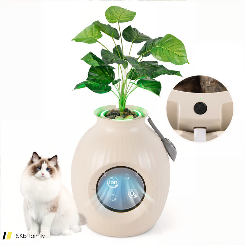 Smart Plant Cat Litter Box With Electronic Odor Removal & Sterilization 240515-229209