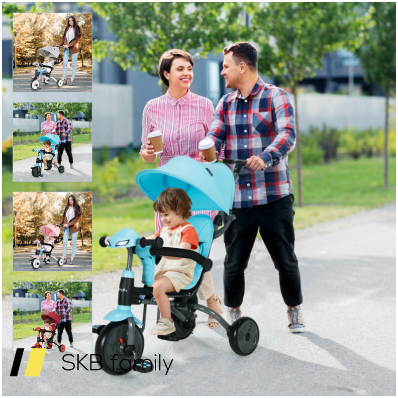 6-In-1 Foldable Baby Tricycle Toddler Stroller With Adjustable Handle 240515-229215