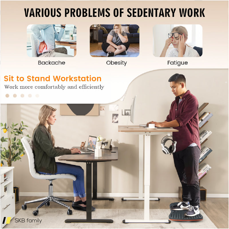 55 Inch Electric Height Adjustable Office Desk With Hook 240515-229220