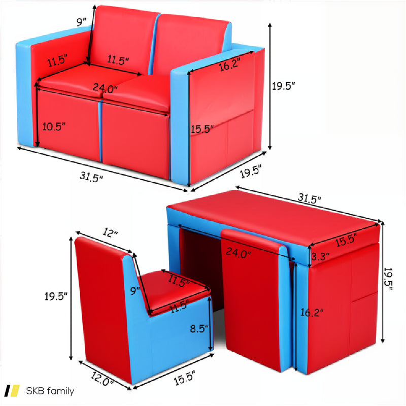 Multi-Functional Kids Play Sofa And Table Chair Set 240515-229221