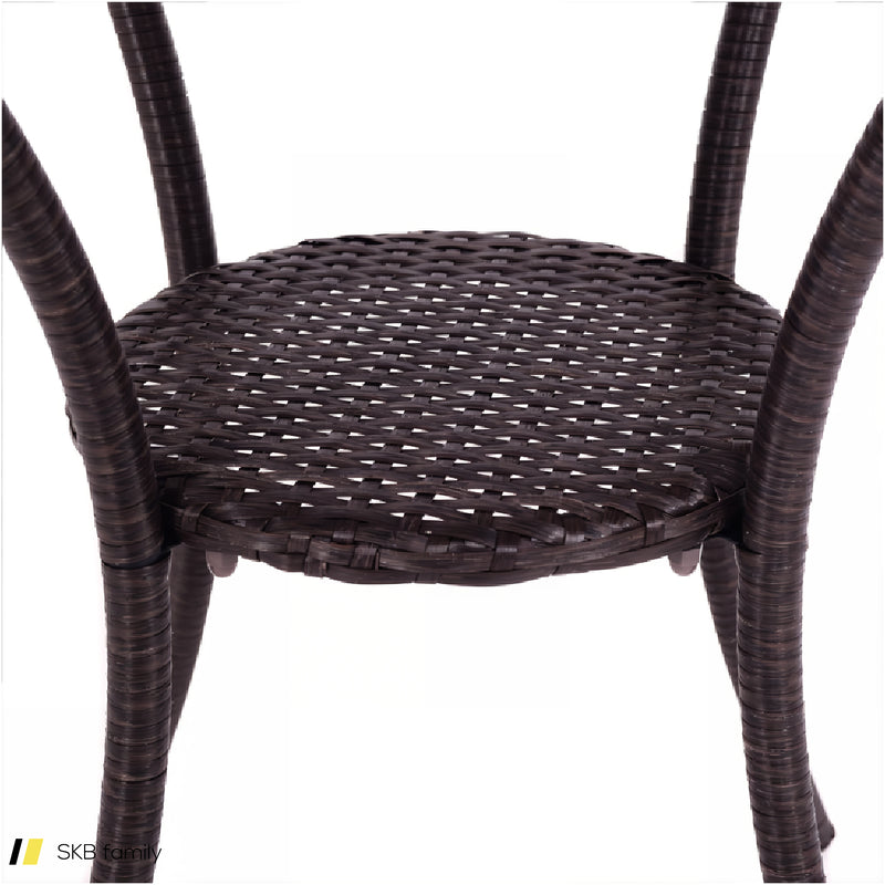 Round Rattan Wicker Coffee Table With Lower Shelf 240515-229227