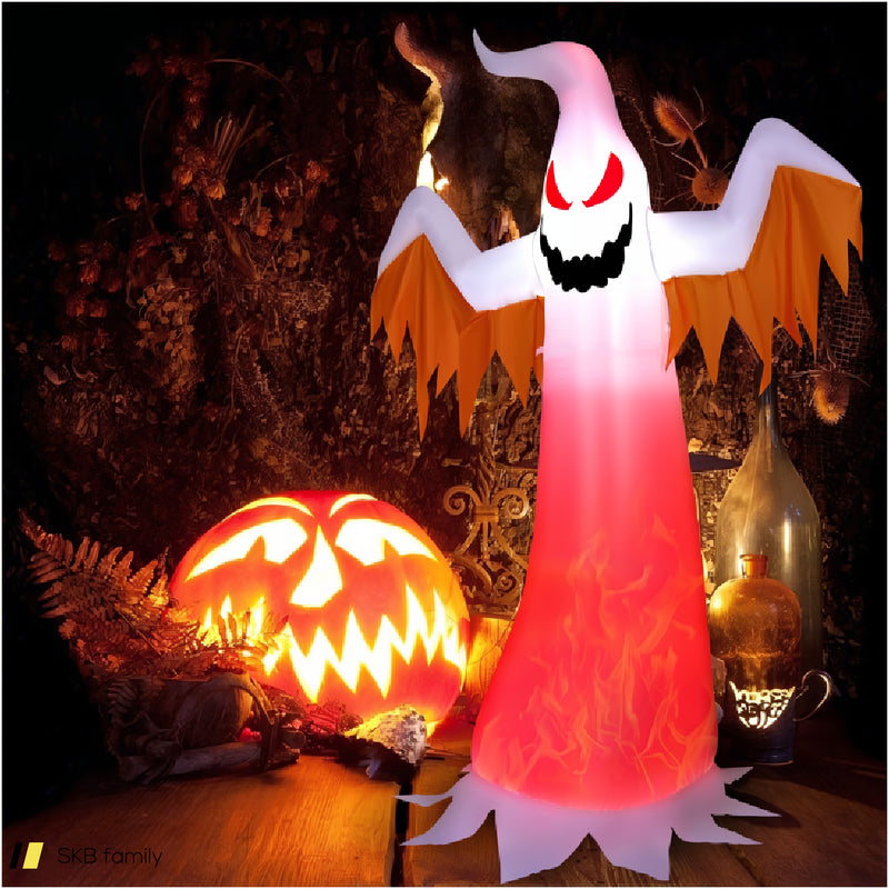 8 Feet Halloween Inflatable Ghost With Rotatable Flame Led Lights 240515-229234