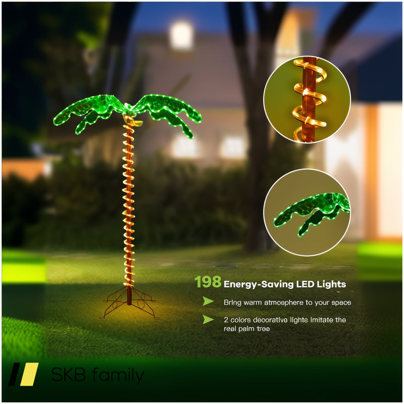 5 Feet Led Pre-Lit Palm Tree Decor With Light Rope 240515-229236