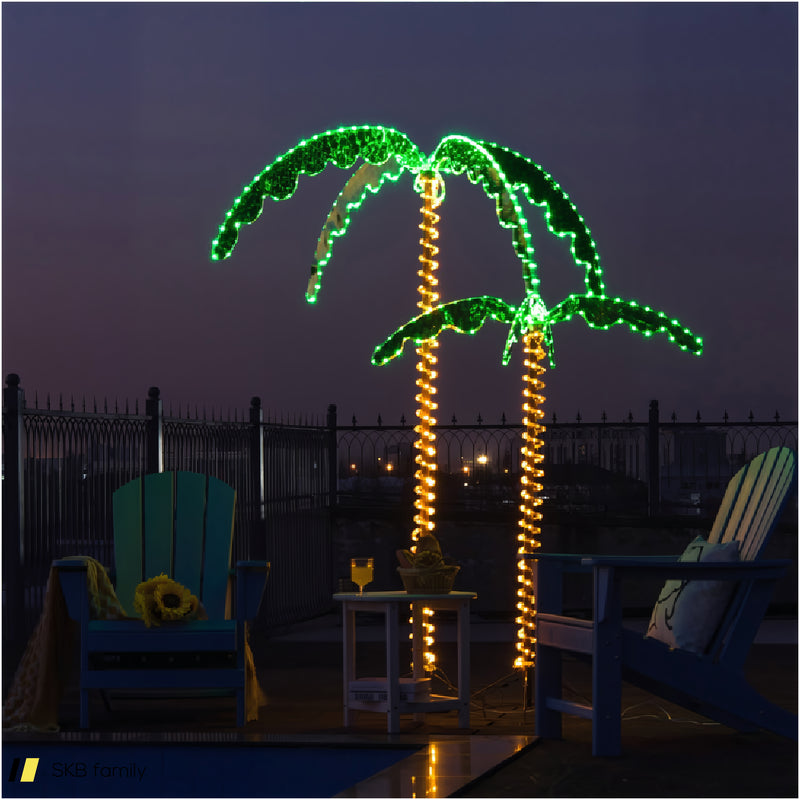 5 Feet Led Pre-Lit Palm Tree Decor With Light Rope 240515-229236