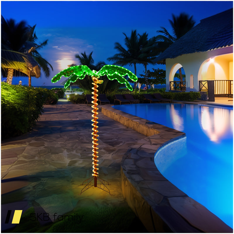 5 Feet Led Pre-Lit Palm Tree Decor With Light Rope 240515-229236