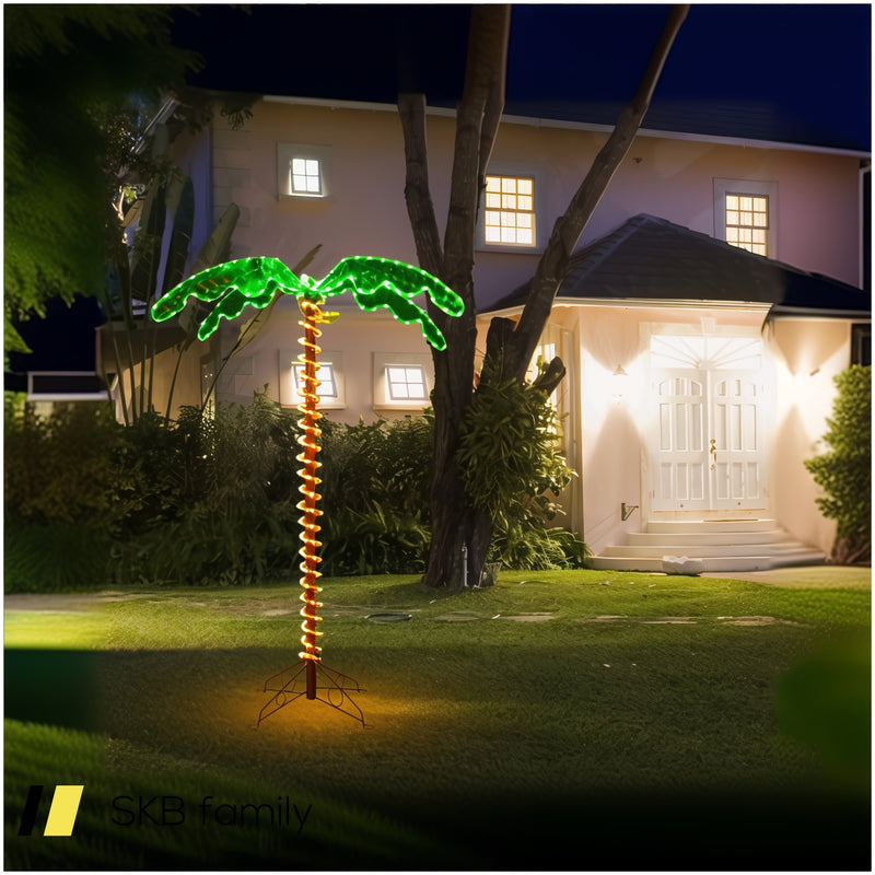 5 Feet Led Pre-Lit Palm Tree Decor With Light Rope 240515-229236