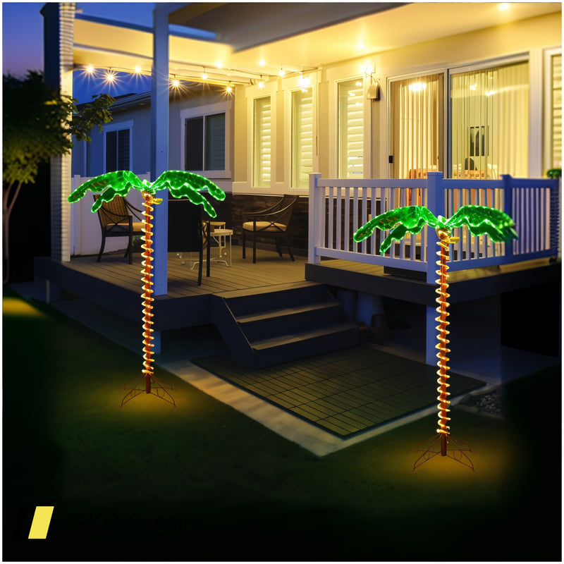 5 Feet Led Pre-Lit Palm Tree Decor With Light Rope 240515-229236