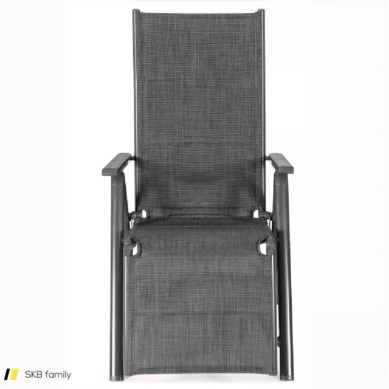 Aluminum Frame Adjustable Outdoor Foldable Reclining Padded Chair 240615-229257