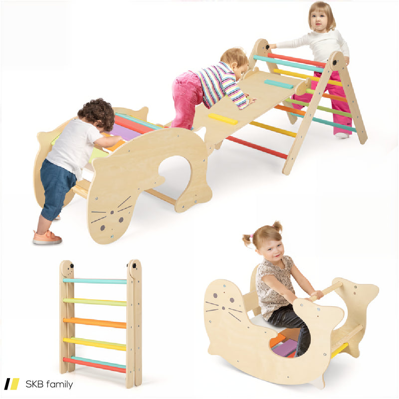 7-In-1 Indoor Climbing Toys For Toddlers With Reversible Ramp 240615-229259