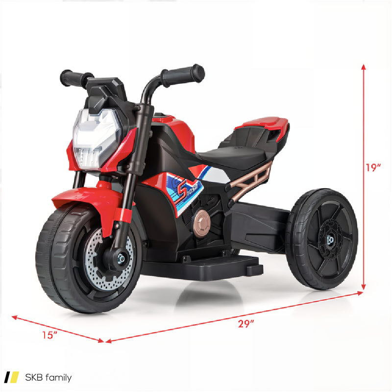 Kids Ride-On Motorcycle 6v Battery Powered Motorbike With Detachable Training Wheels 240615-229260