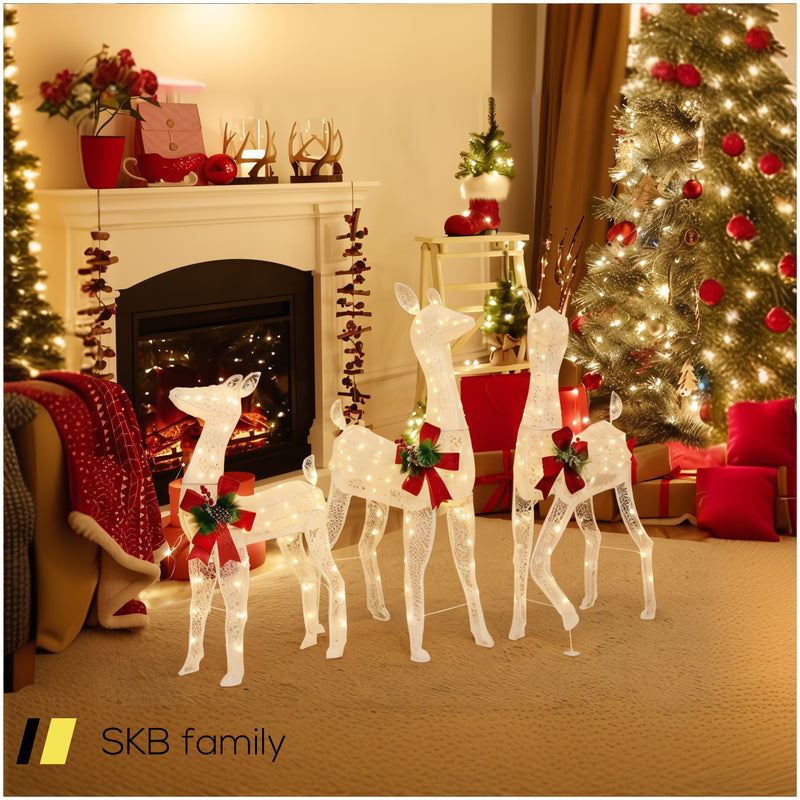 3-Piece Pre-Lit Christmas Reindeer Family With 230 Warm White Led Lights 240615-229265