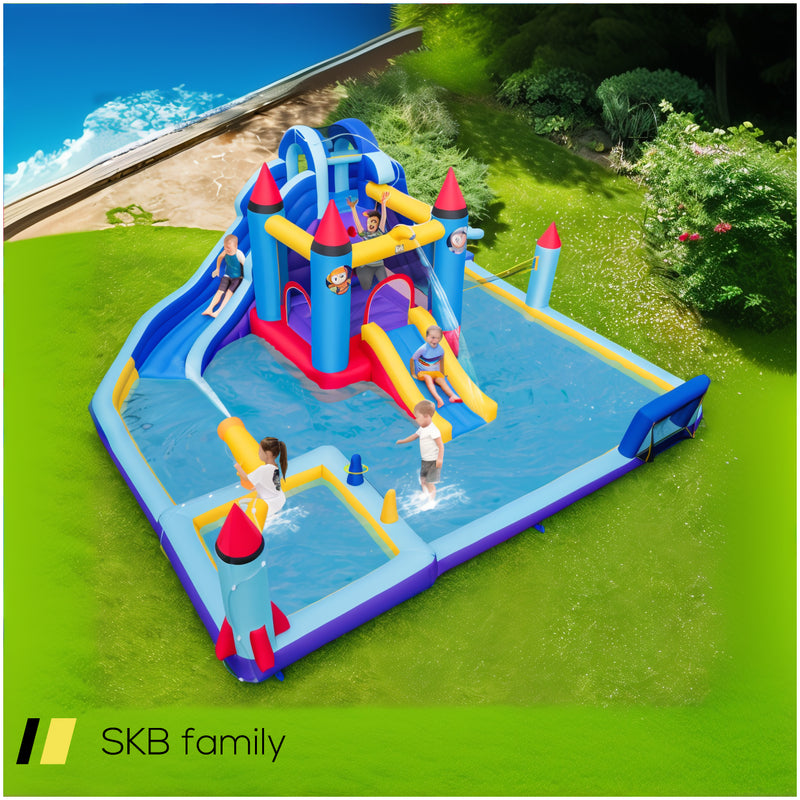 Rocket Theme Inflatable Water Slide Park With 1100w Blower 240615-229275