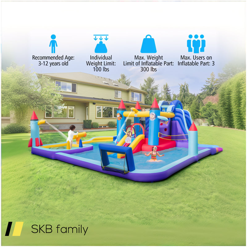 Rocket Theme Inflatable Water Slide Park With 1100w Blower 240615-229275