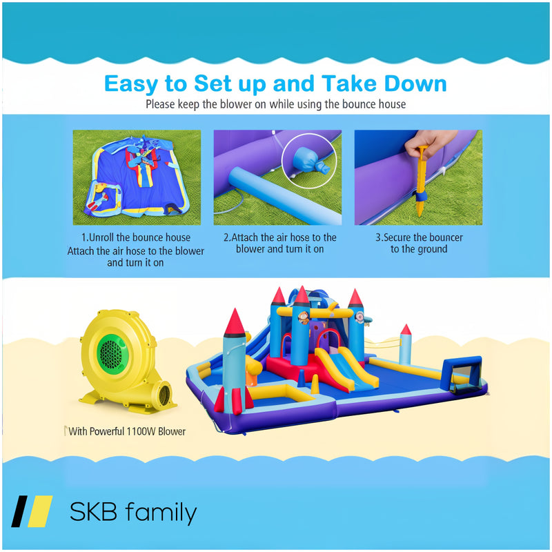 Rocket Theme Inflatable Water Slide Park With 1100w Blower 240615-229275