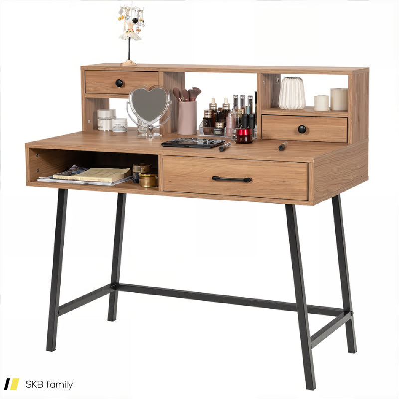 42-Inch Vanity Desk With Tabletop Shelf And 2 Drawers 240615-229288