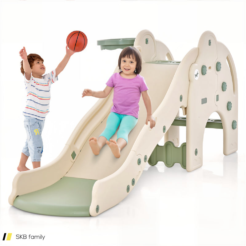 4-In-1 Toddler Slide Kids Play Slide With Cute Elephant Shape 240615-229295