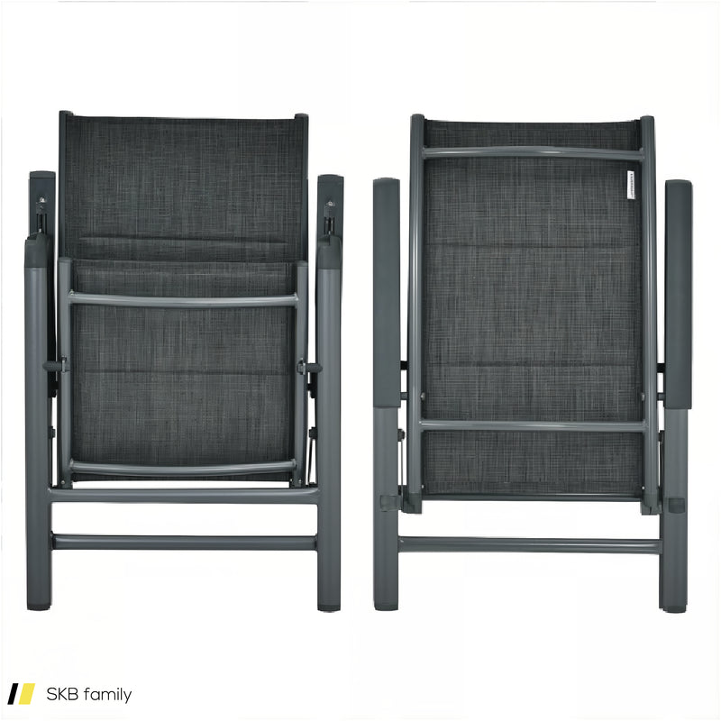 2 Pieces Patio Folding Dining Chairs With Aluminum Padded Adjustable Back 240615-229296