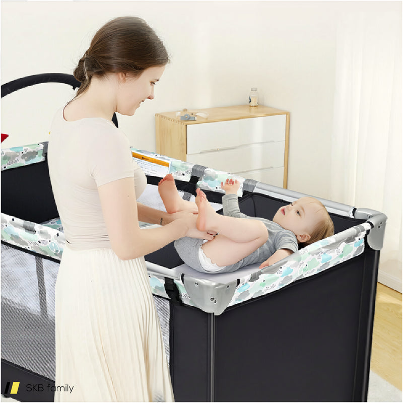 Portable Baby Playard Playpen Nursery Center With Changing Station 240615-229298